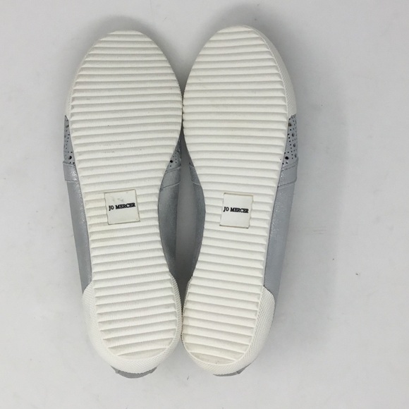 Jo Mercer Silver Metallic Perforated Slip On Flats. - Picture 7 of 12